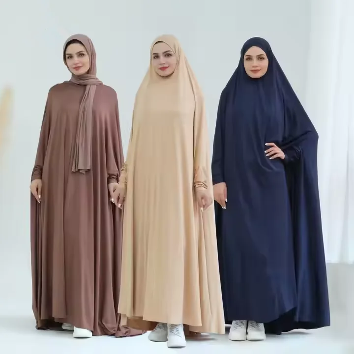 Eid Djellaba Hooded Khimar Hijab Kebaya Abaya Muslim Women Prayer Garment Dress Turkey Arab Kaftan Dubai Caftan Ramadan Jalabiya