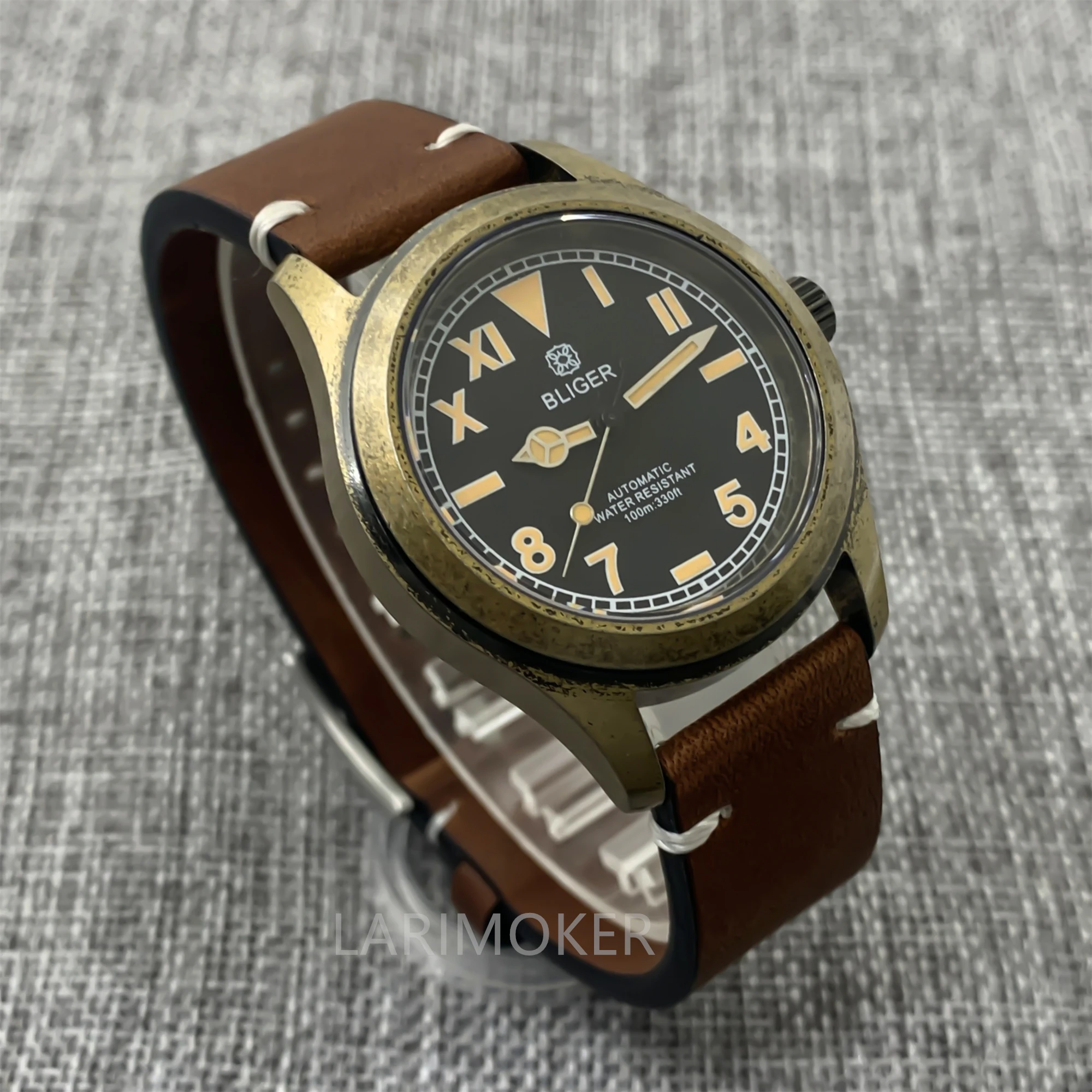 BLIGER 36mm 39mm Vintage Bronze automatic movement 10ATM Waterproof C3 Super luminous Sapphire Flying Watch