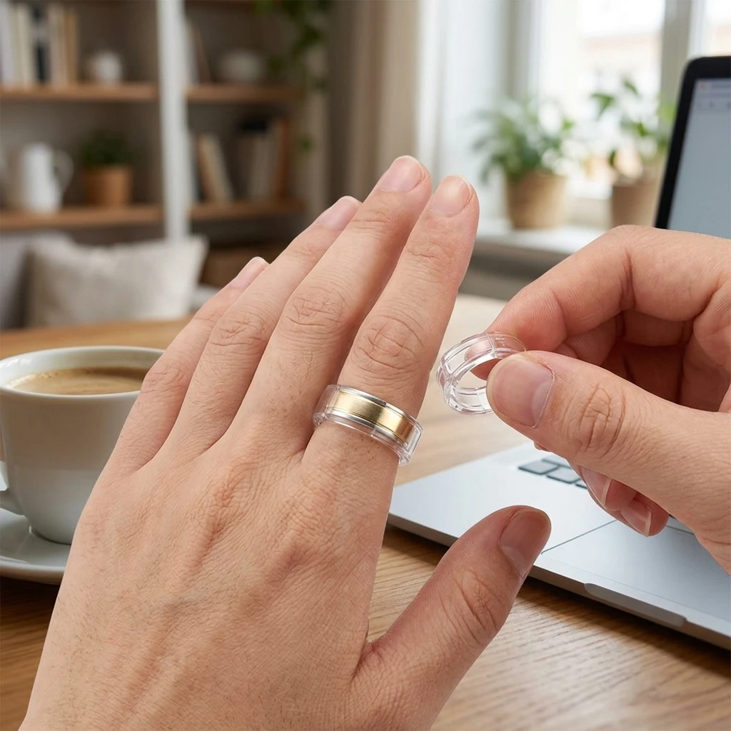 Clear Ring Cover for Oura Ring 5 Transparent Scratch Resistant Smart Ring Cover 0.4mm Ultra-Thin Ring Protector Case