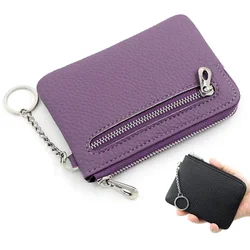 Cartera de cuero con cremallera para mujer, monedero, llavero, tarjetero, monedero de cambio