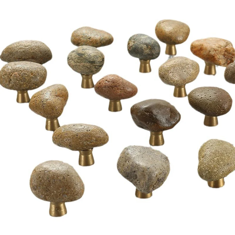 

2 Pack Natural Stone Drawer Pulls for Cabinets and Dressers Unique Creative Design for Enhanced Aesthetic Appeal