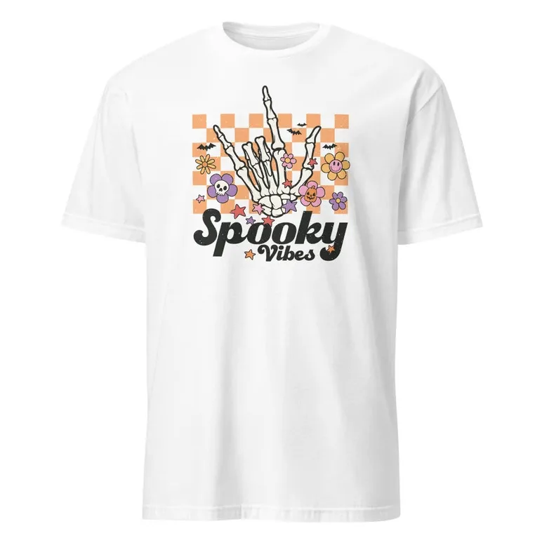 Spooky Vibes Halloween T-Shirt - Boho Halloween Design Shirt