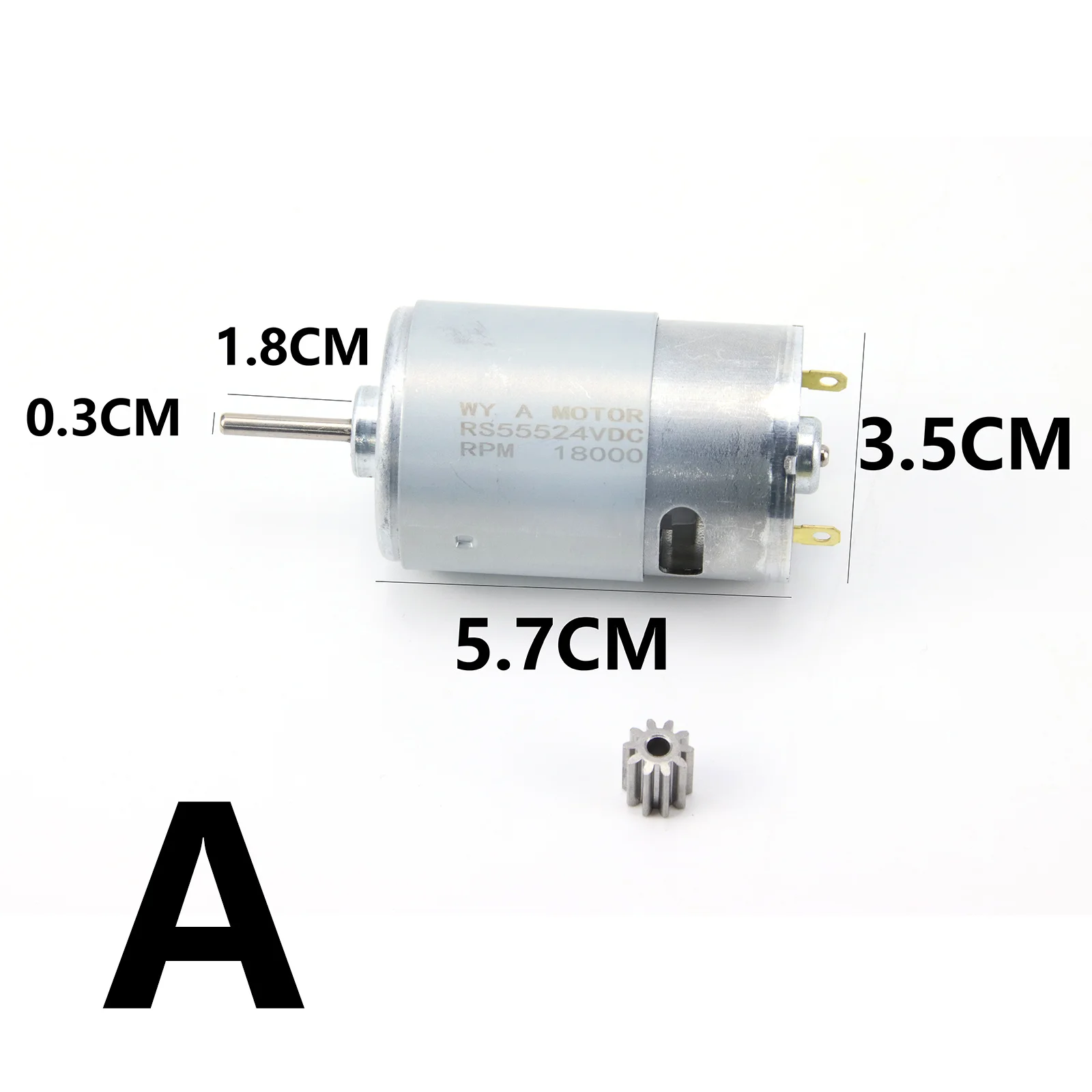 Metal Motors para crianças carro elétrico, DL 555-C 24V, alta velocidade, alta potência, 9 T 10T, 18000 20000 RPM, 200W