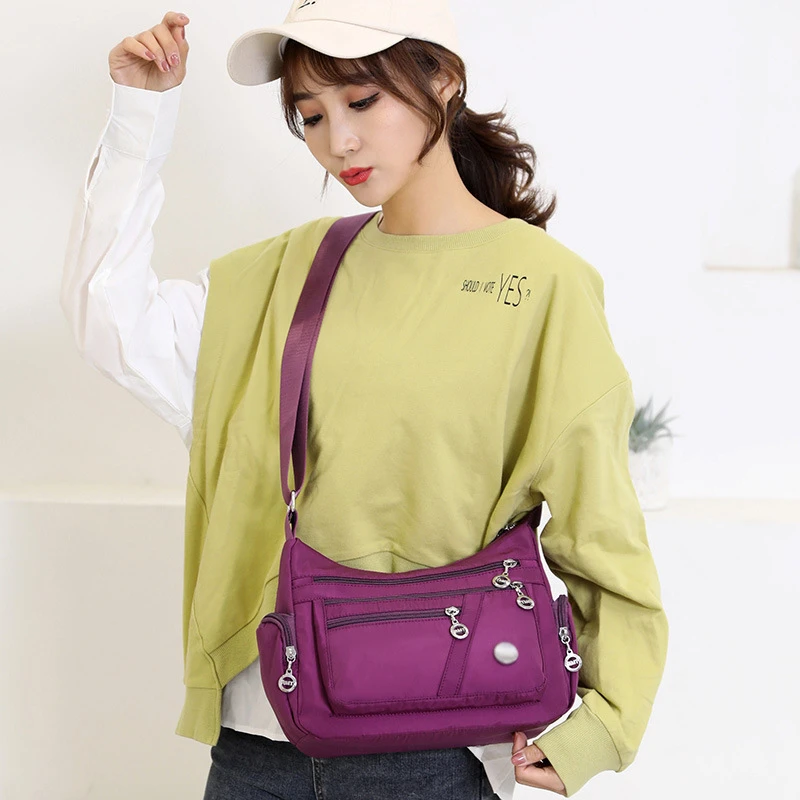 7 Colors Oxford Waterproof Shoulder Bag Women Casual Crossbody Bag Multifunction Shopping Handbag Large Capacity Messenger Bag