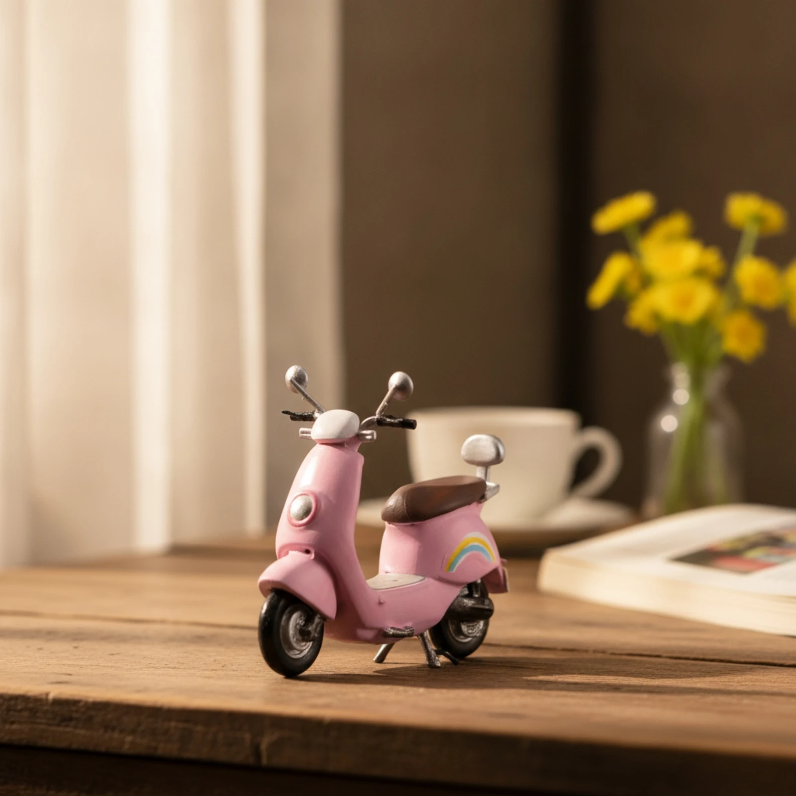 Miniature Scooter Retro Scooter Model Accessory Crisp Distortion-Clear for Collectors, Desk Decor, Diorama