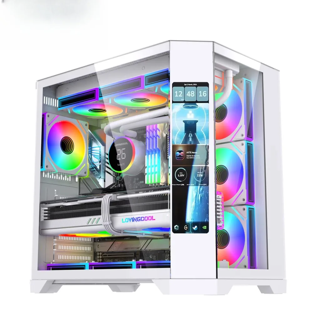 Wholesale tempered glass game cabinets for gaming computer case towers, used for computer cases with display screens