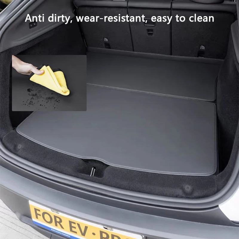 Für Tesla Model Y Juniper Standard 2026 Kofferraummatte Leder-Rückenlehnen-Schutz Allwetter-Laderaumauskleidung Anti-Schmutz-Matte – Detail 3