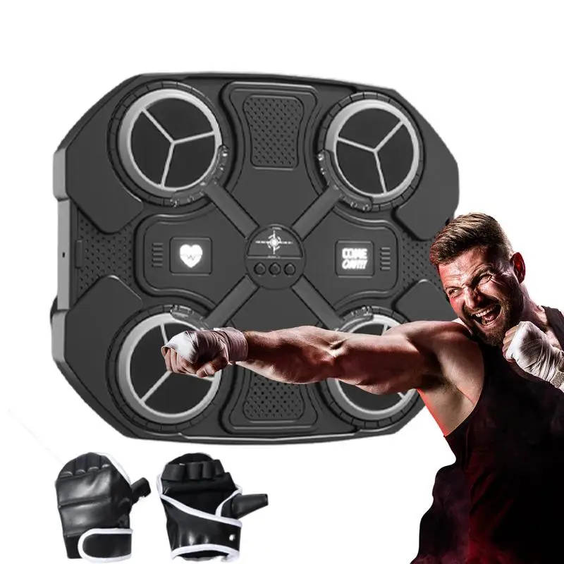 Boxing Music Trainer Musical Punching Wall Boxing With Gloves LED Lights 3 Adjustable Volumes And 3 Speeds Boxing Equipment For