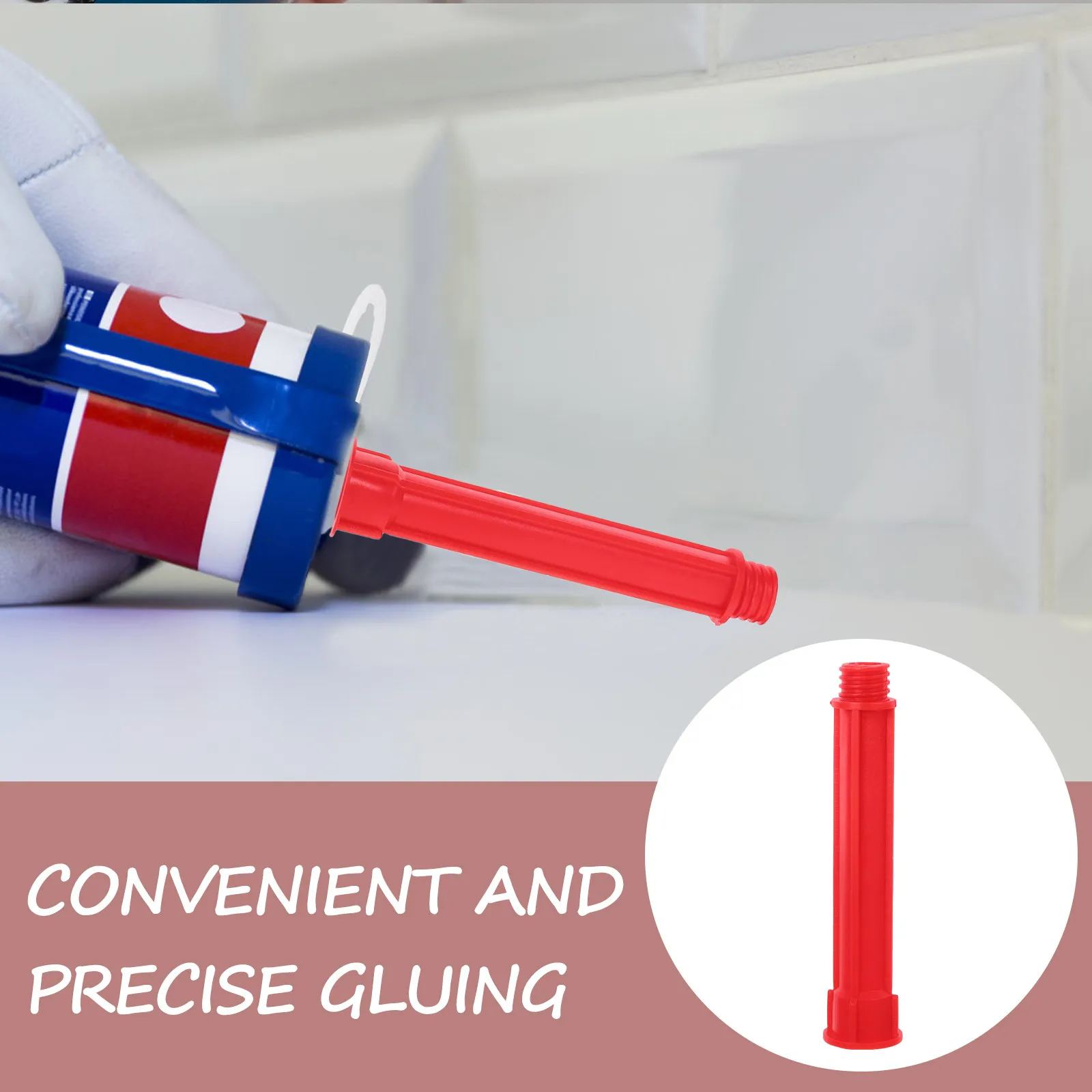 4Pcs Caulking Nozzle Tips Plastic Extension Tubes Caulk Applicator Set for Door Window Glass Adhesive Application