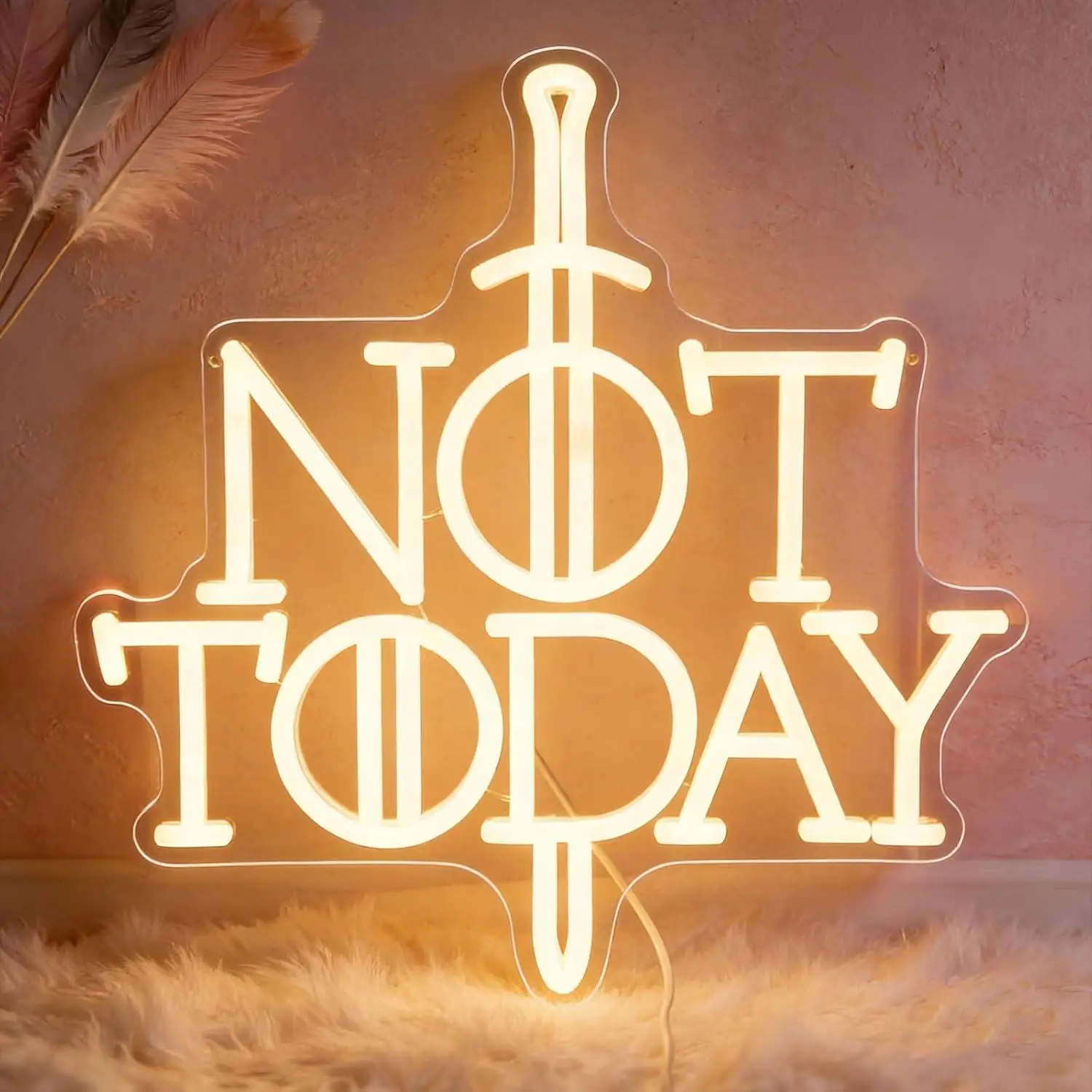 

Неоновая вывеска «Не сегодня» с аниме-мечом, неоновая подсветка для спальни, вечеринки, общежития, мужской комнаты, гостиной, декор для вечеринок, подарки для детей, декор для стен