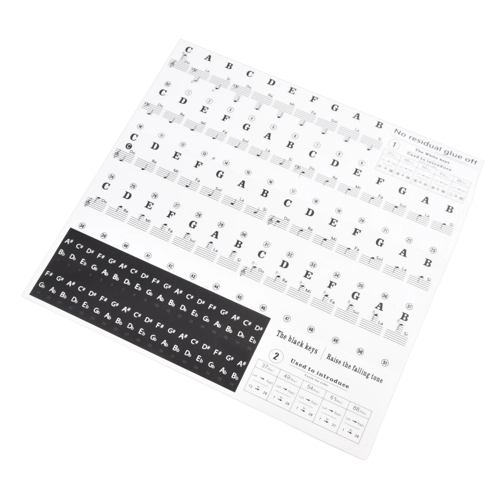 

Наклейки для фортепиано с нотами для любителей фортепиано, 1 шт., на 88/61/54/49/37 клавиш (приблизительно) 15 г (прибл.) 25*23см Совершенно новый