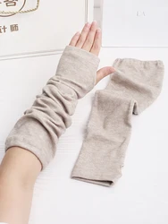 Herbst Winter Hand Sleeves Frauen Verdicken Mode Lässige Warme Lange Sleeve Finger Handschuhe Manschette Fäustlinge Arm Wärmer