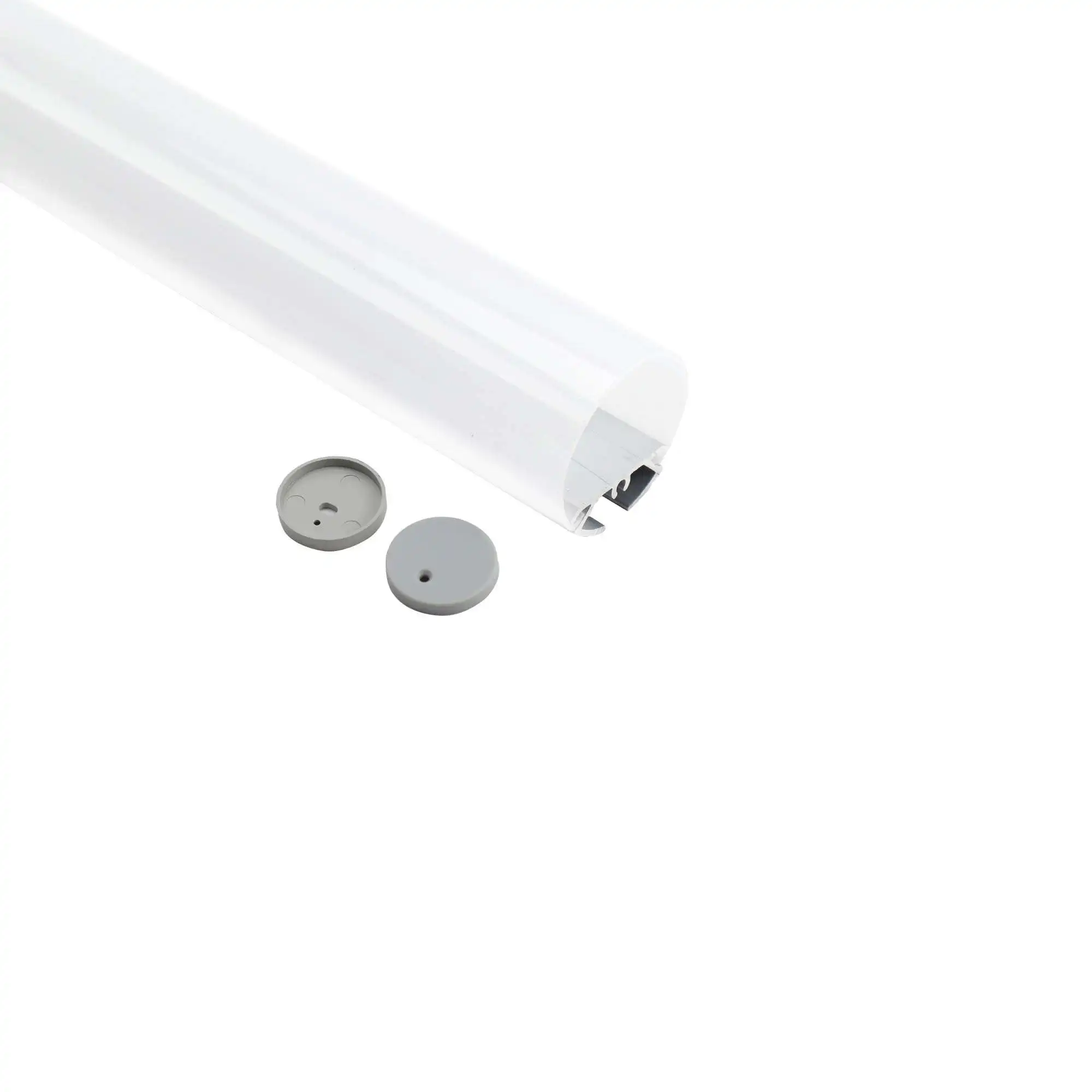 diameter 30mm round  aluminum track with  plastic  cover and plastic end caps and screws