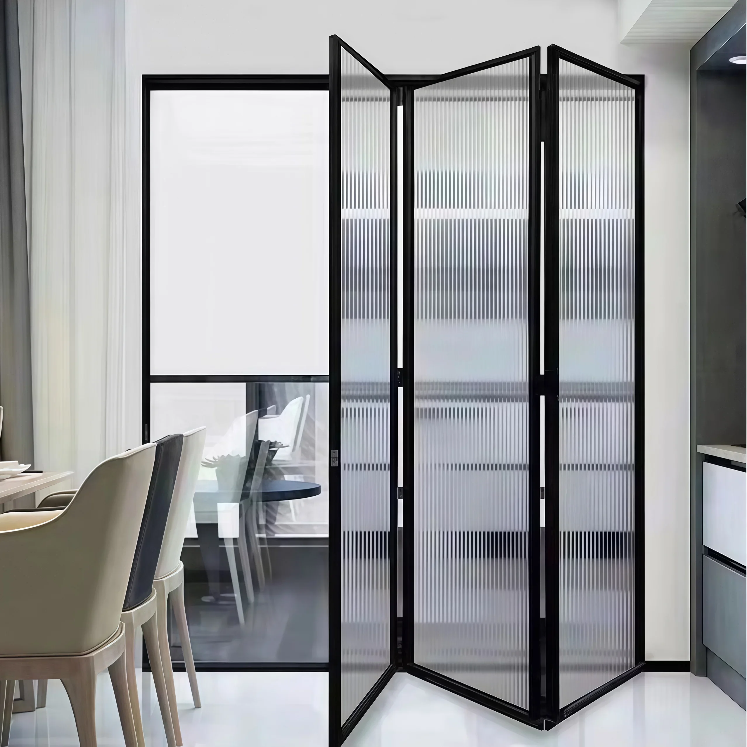 Internet celebrities without track Extremely narrow titanium magnesium alloy folding sliding, balcony kitchen bathroom office