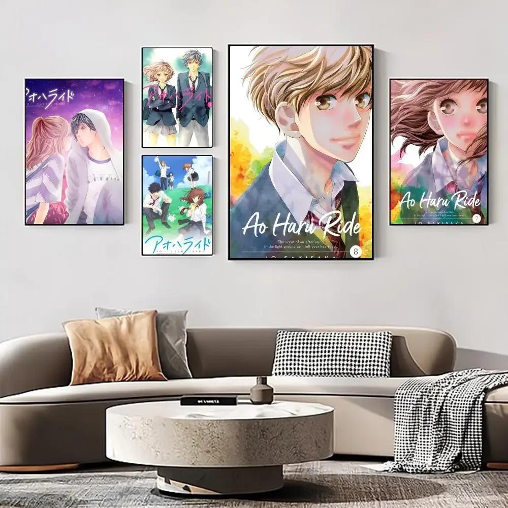 Ao Haru Ride Anime Poster Self-adhesive Art Poster Retro Kraft Paper Sticker DIY Room Bar Cafe Vintage Decorative Painting