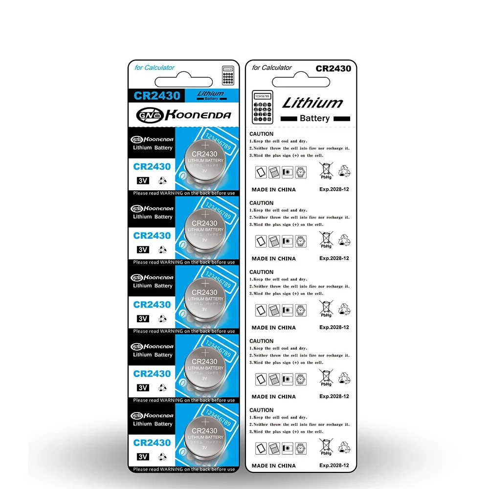 NEW 2-50PCS CR2430 3V 400mAh Lithium Battery DL2430 BR2430 Button Coin Batteries for Key Fob Watch Alarm Clock Car Remote Contro