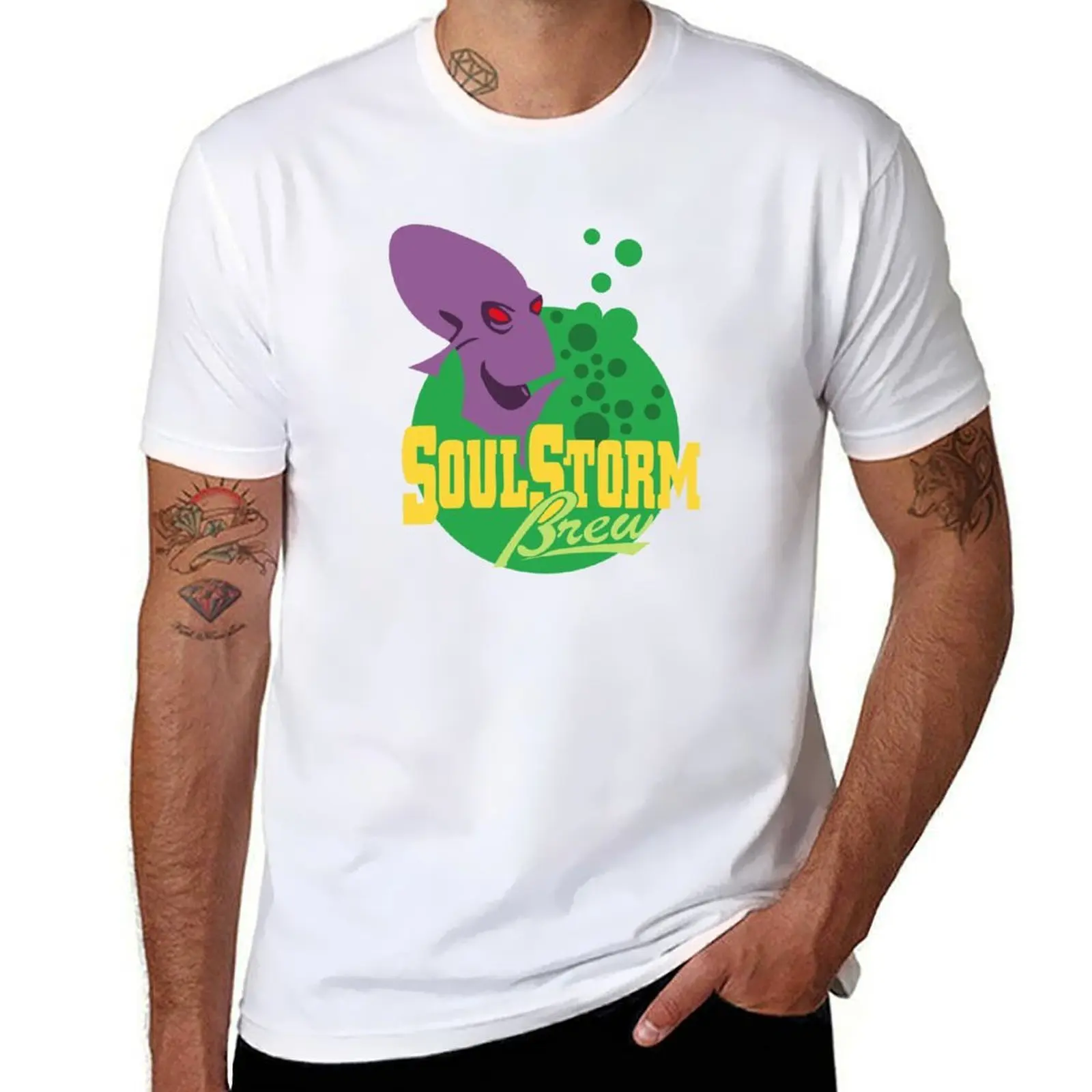 

Oddworld - Soulstorm Brew Logo T-Shirt men t shirt cotton 100% black cotton t-shirt plain for man package T-Shirt