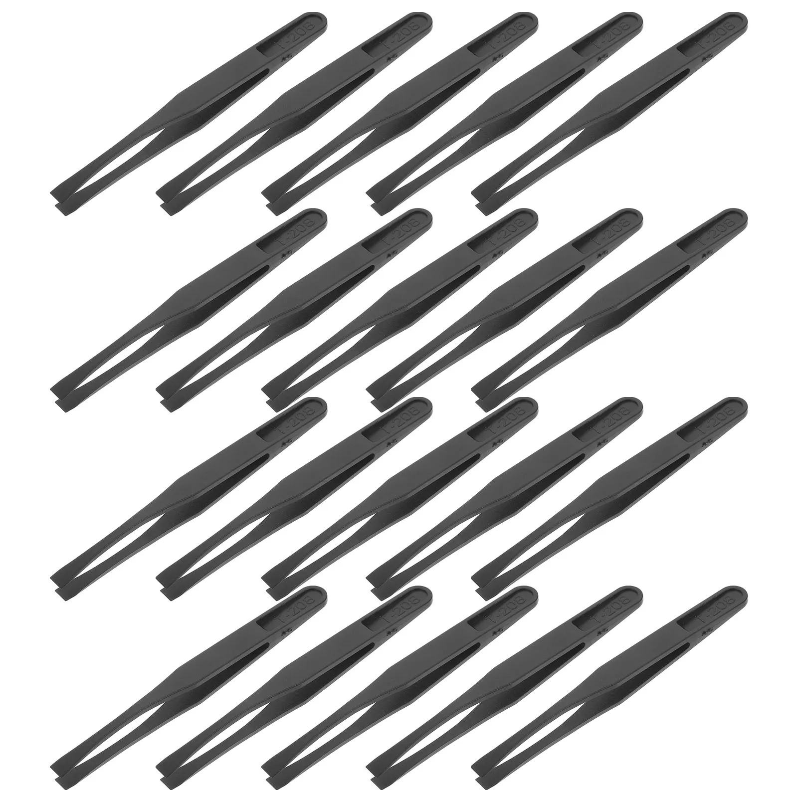 

20pcs Stamp Tweezers Carbon Fiber Precision Industrial Sticker Eyelash Collector Tool Anti Static Long Hair Document Photo H