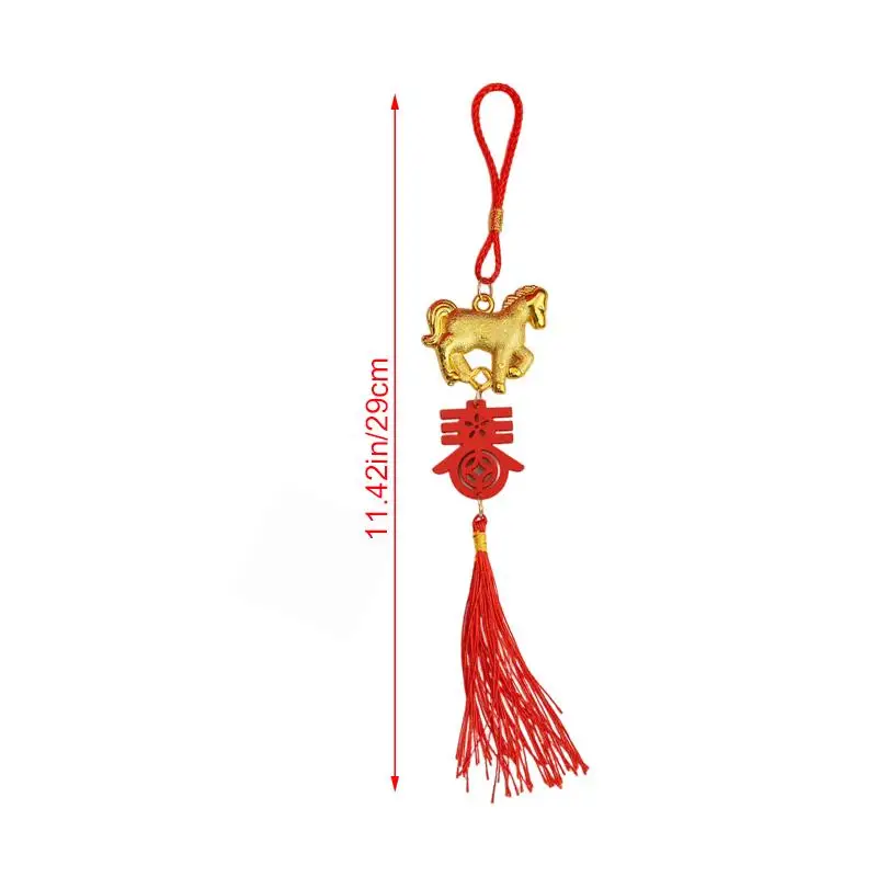 1 قطعة الأحمر 2026 مهرجان الربيع الصيني قلادة حمراء الحدث مركز تسوق ديكور المنزل مهرجان الربيع حلية الحصان سنة قلادة #2