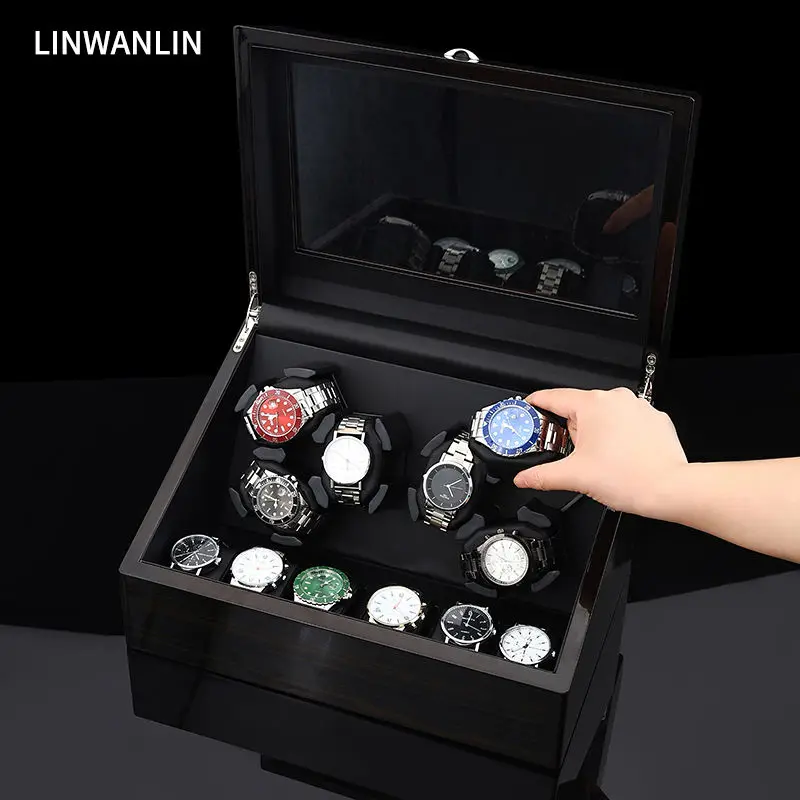 Luxury Watch Winder for Automatic Watches Box Mechanical with Zero Magnetism Silent 12 Watches Box Storage Rotating for Men