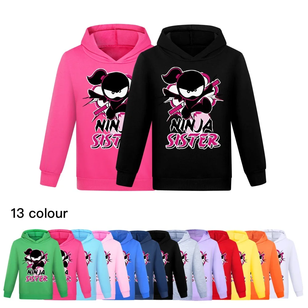 

Graphic Ninja Kidz Hoodie Pullover Kids Long Sleeve Coats Boys Cartoon Hoody Sweatshirt Girls Casual Clothes Halloween Outwears