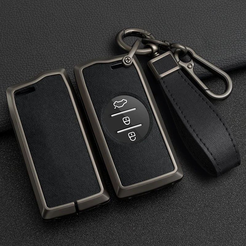 

Zinc Alloy + Leather Car Key Case Full Cover for Chery Tiggo 4 5X 7 Pro 8 Exeed Txl Tx Lx Remote Protector Shell Fob