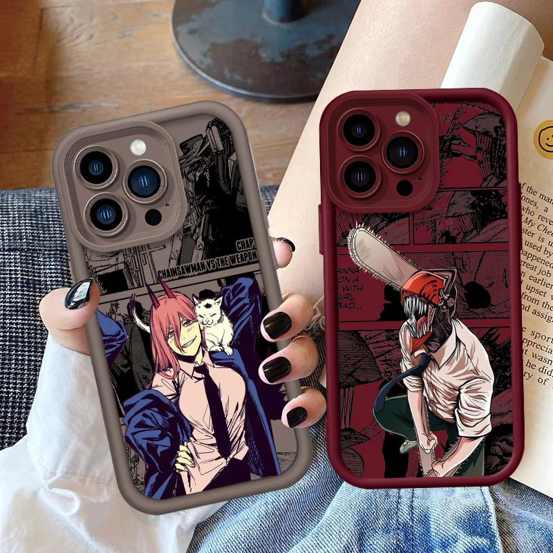 Anime Cool Art Chainsaw Man Eye Ladder For Apple iPhone 15 14 13 12 11 XS XR X Pro Max Plus TPU Phone Case