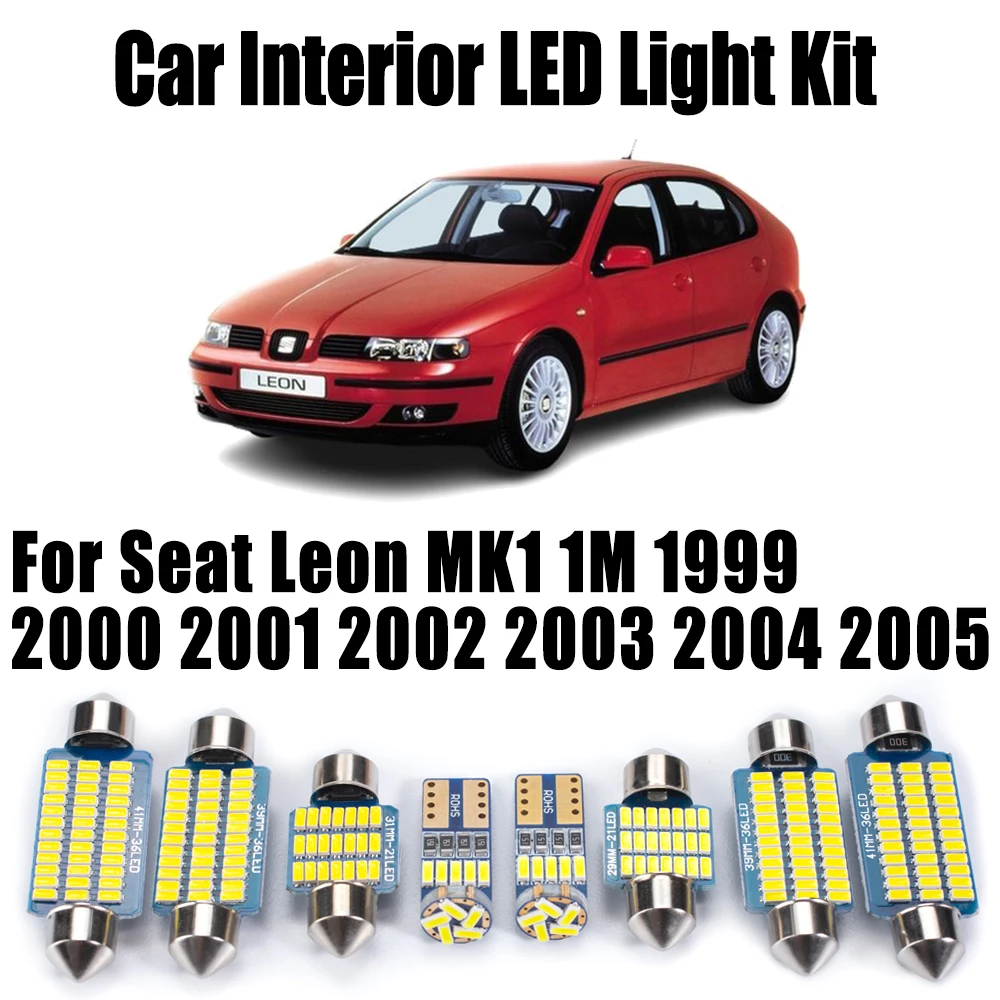 

14 шт. Canbus для Seat Leon MK1 1M 1999 2000 2001 2002 2003 2004 2005 автомобильная лампа светодиодная внутренняя купольная карта дверной багажник потолочный комплект