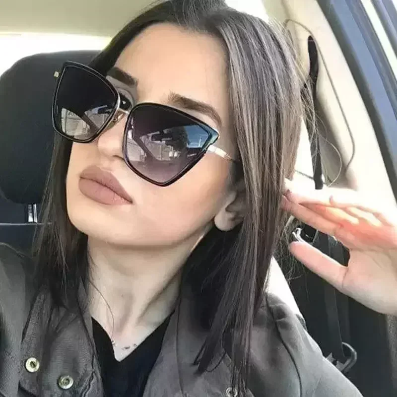 

New Brand Vintage Cat Eye Sunglasses Women Retro Driving Round Metal Frame Sun Glasses For Female Mirror UV400 Eyewear
