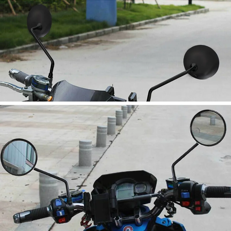 Round mirror Motorcycle Accessories 8mm10mm Screw Motorbike Back View Mirror Electric Bicycle Rearview Mirrors Moped Side Mirror