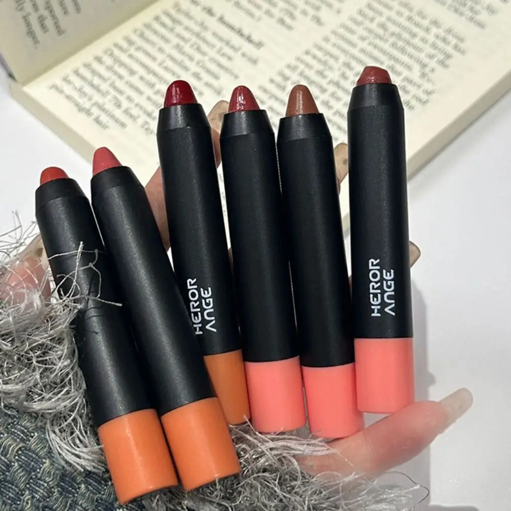 Gemakkelijk Te Kleuren Matte Lippenstift Krijt Langdurige Vochtinbrengende Bruine Lipliner Potlood Waterdichte Lip Cosmetica