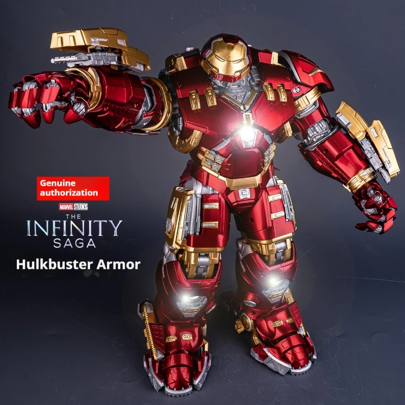 مجموعة نماذج Marvel Comics Hulk Armor واسعة النطاق، لعبة مجمعة بمصباح LED، لعبة الرجل الحديدي المجمعة، نموذج لعبة الرجل الحديدي الرائع