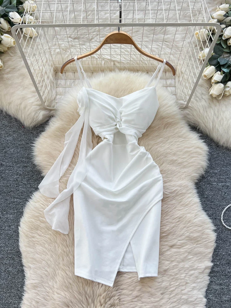 

Сексуальная женская юбка трапециевидной формы с v-образным вырезом и узлом Pure Desire, асимметричная летняя юбка из полиэфирного волокна с высокой талией