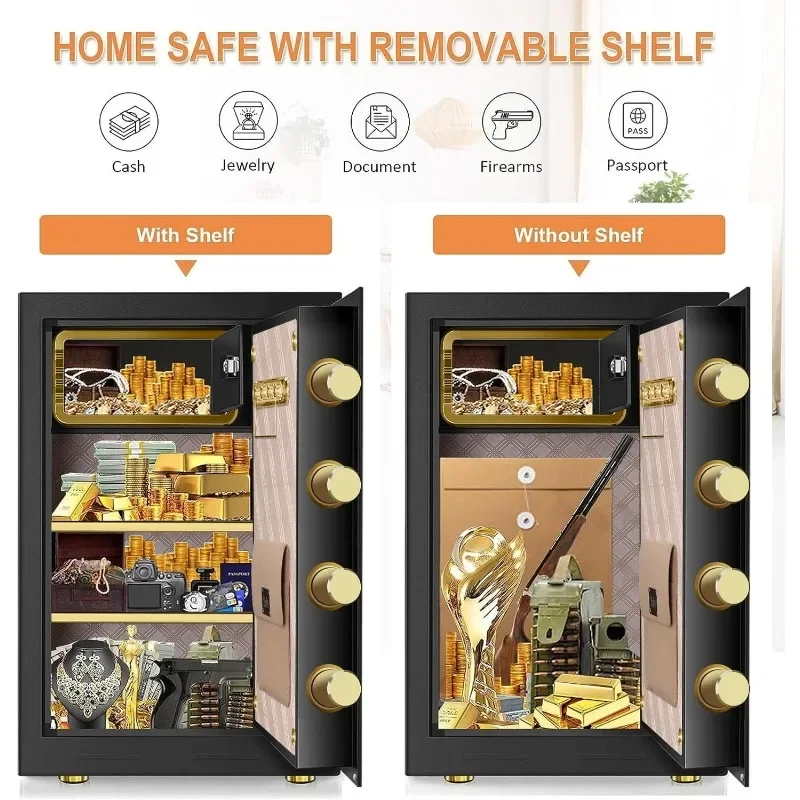 À prova de fogo Digital Home Security Safe Box, impermeável, anti-roubo, extra grande, Heavy Duty, 4,0 Cu ft