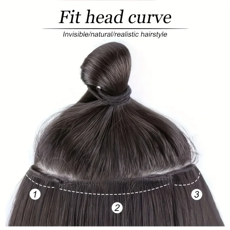 مجموعة قص الشعر النسائية الاصطناعية 3 قطع - وصلة شعر مموجة طبيعية غير مرئية بمشبك BB ثابت على شعر مستعار نسائي مقاوم للحرارة