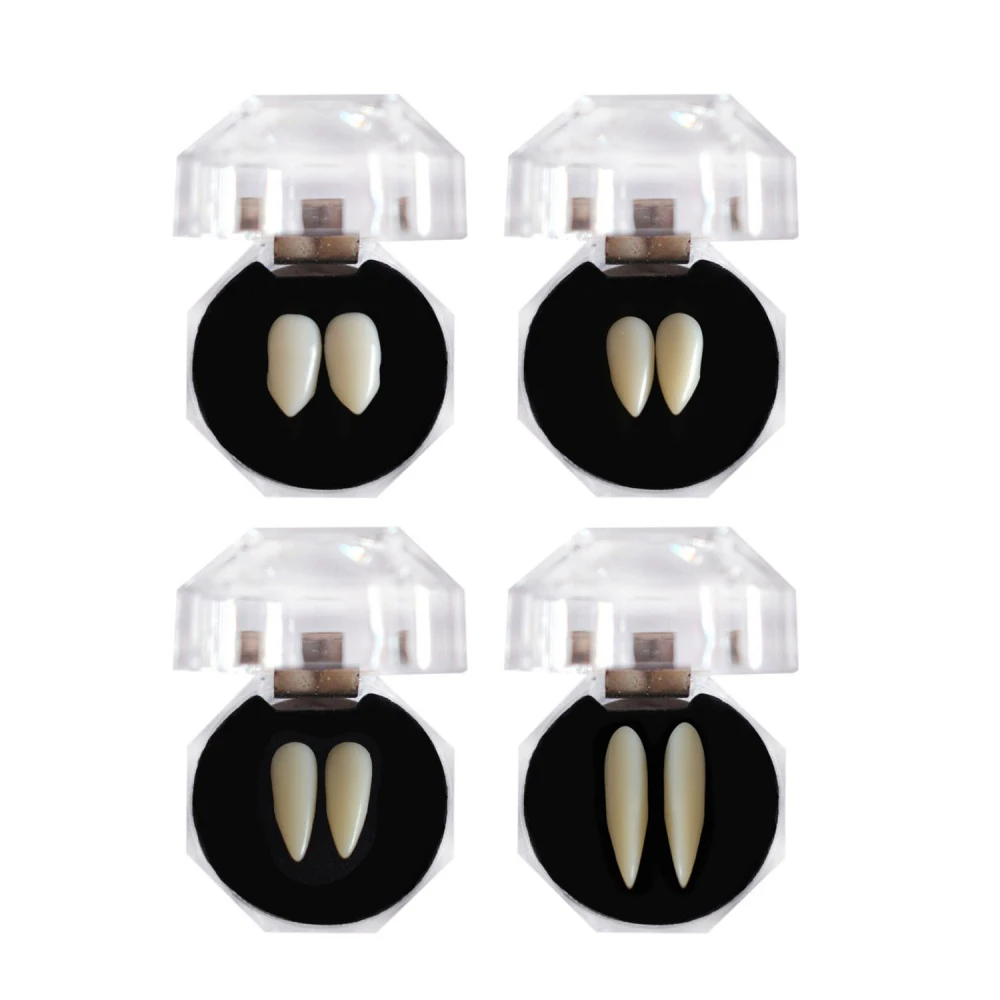 Halloween Horror Cosplay False Fangs Dentures Realistic Fake Fangs Teeth for Halloween Party Cosplay Favors 1.3‑1.9cm