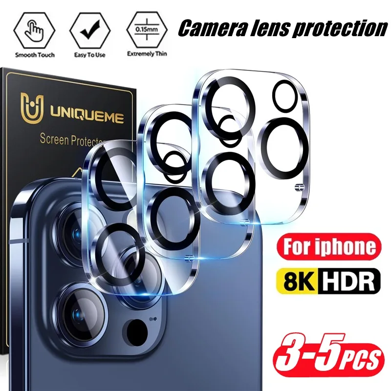 

3-5Pcs Clear Camera Lens Protector for iPhone 16 15 14 13 12 11 Pro Max Mini Plus Protective Glass for iPhone 16 Pro Max