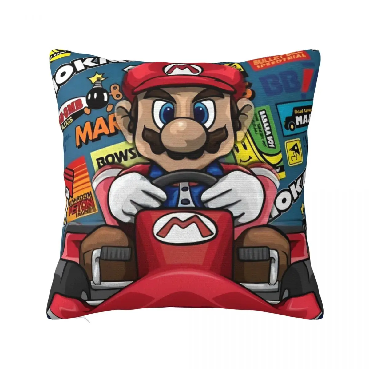 Cartoon M-Marioes-Bros Pillowcase Soft Fabric Cushion Cover Decorative Throw Pillow Case Cover Home Zippered 18''