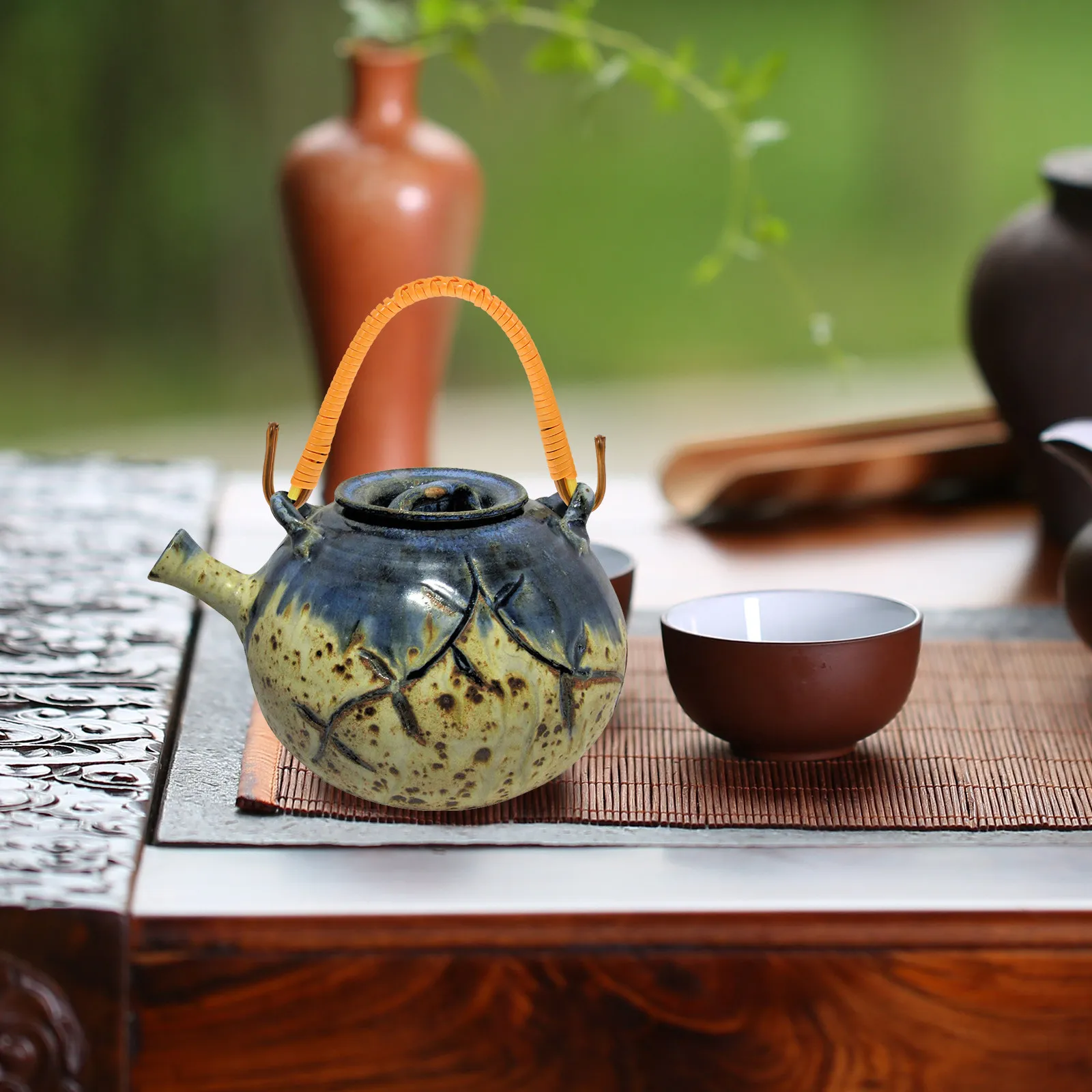 2Pcs Teapot Handle for Ceramic Teapot Plastic Core with Woven Outer Layer Comfortable Secure Grip Tea Ceremony Upgrade