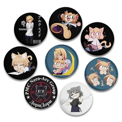 Neco Arc Pins Back Buttons for Jeans Cartoon Animated Tv Movie Badges Pinback Gift Accessory HD Print Handmade Brooches