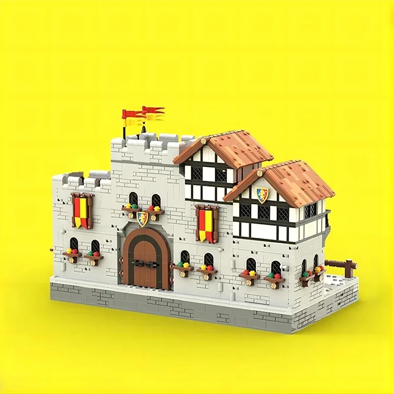 3093pcs European Medieval Street View Lion Knights Harbor creative ideas Retro child Toy Birthday Gift building blocks MOC-10305