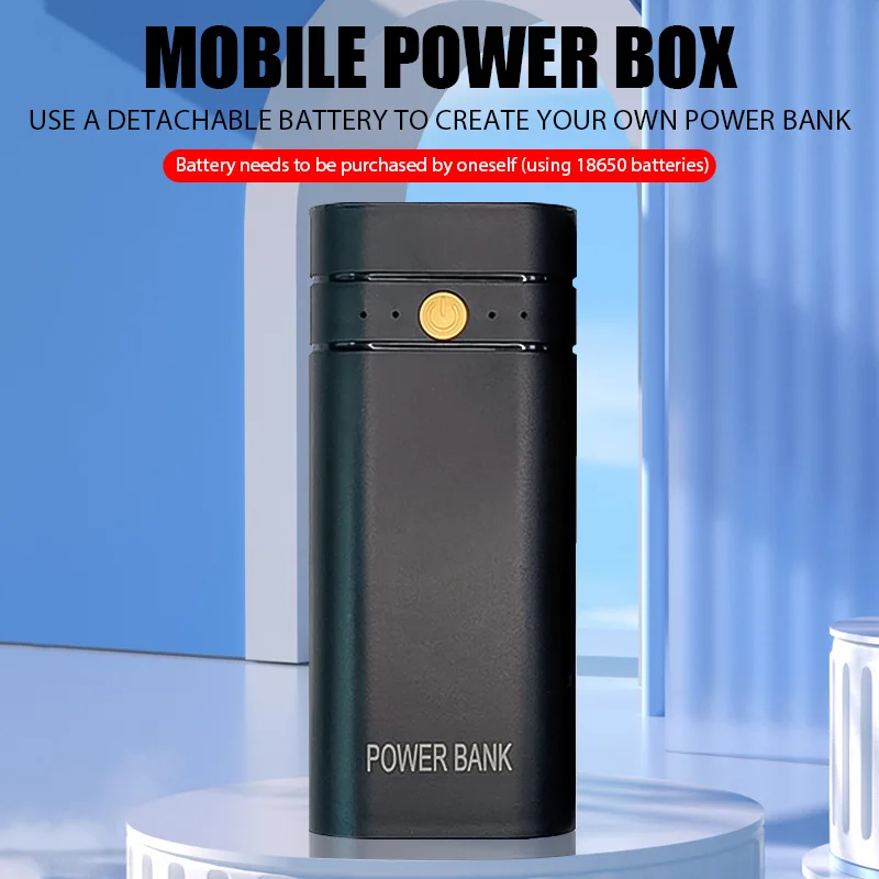 5V 2A 6000mAh 2X 18650 USB Type-C Battery Charger Case DIY Power Bank Box For Phone Electronic Charging Not Including Batteries