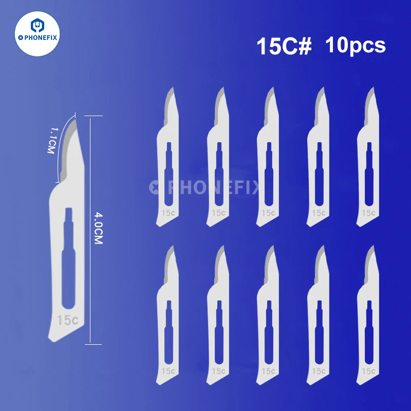 10 stücke Kohlenstoffs tahl schnitzen Skalpell messer 10 #21 #23 #24 #25 # chirurgische Klingen DIY schneiden Motherboard BGA Reparatur chirurgisches Messer – Detail 15