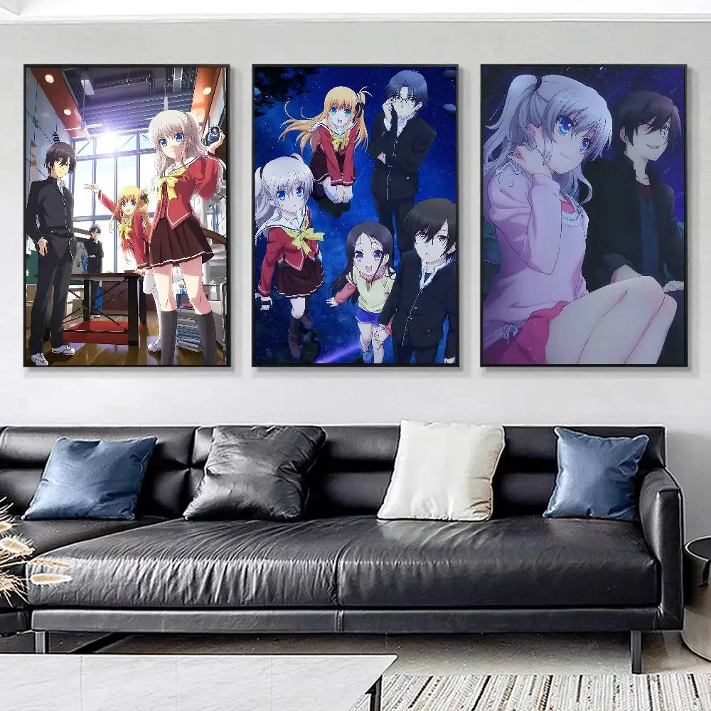 Japanese Manga Cute Anime Girl C-Charlotte Posters HD Print Vintage Wall Art Decor for Home Study Room
