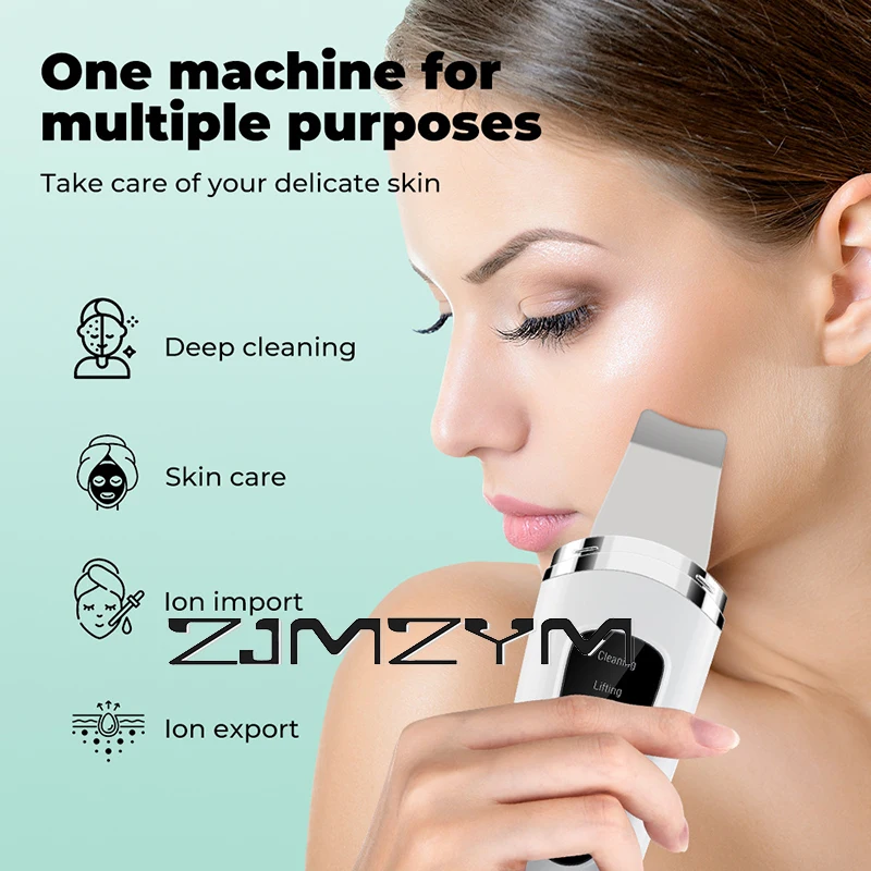 Ultrasonic Electric Skin Scrubber, Limpador Facial, Poros Limpeza, Cravo Absorvendo, Levantamento Do Dispositivo