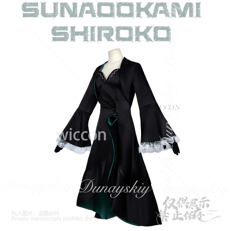 MoeMimic Blue Archive Game Sunaookami Shiroko Cosplay With The Cultivation Black Dress Blackened Version Costume Cos