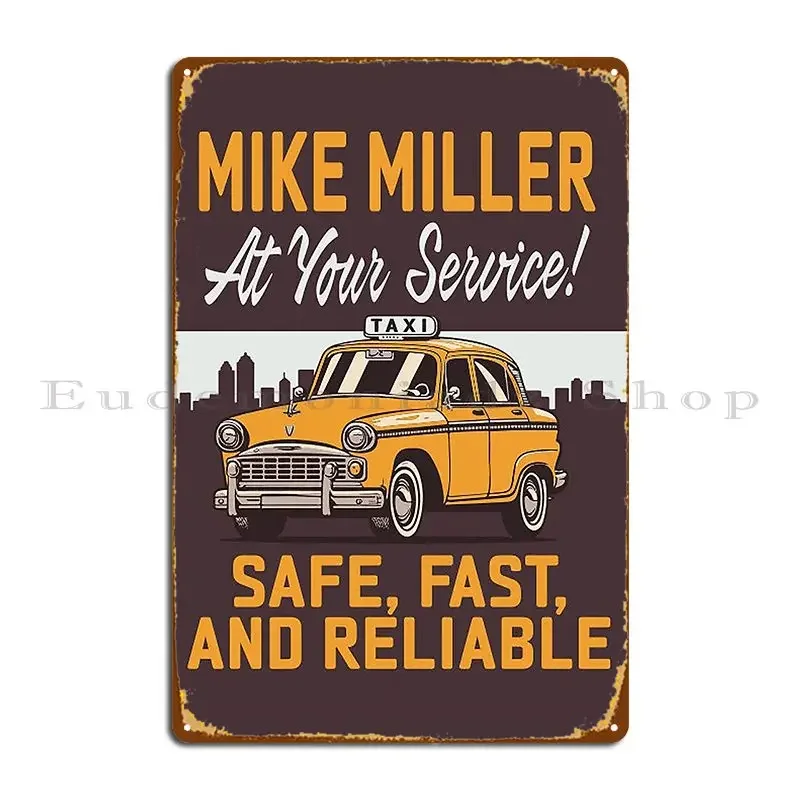 

Такси на вашем обслуживании, металлические вывески, забавная гостиная, печатная настенная роспись, пещера, жестяная вывеска, плакат