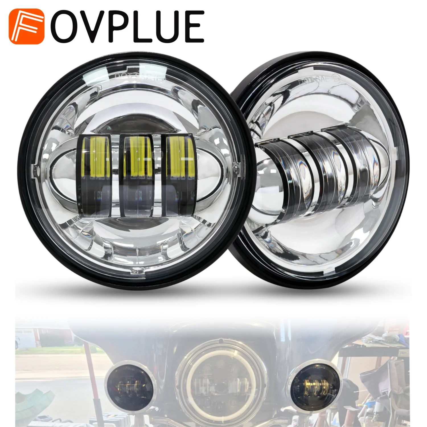 

4,5 "светодиодные противотуманные фары для мотоциклов, фары дальнего света для Harley Dyna Softail Road King Electra Glide Street Glide Sportster