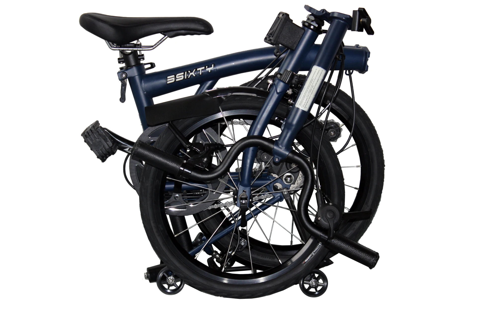 3SIXTY Folding Bicycle External 3speed S&M&Y-bar G3 Navy Blue 16inch Three-Fold Bikes Portable Outdoor Bikes