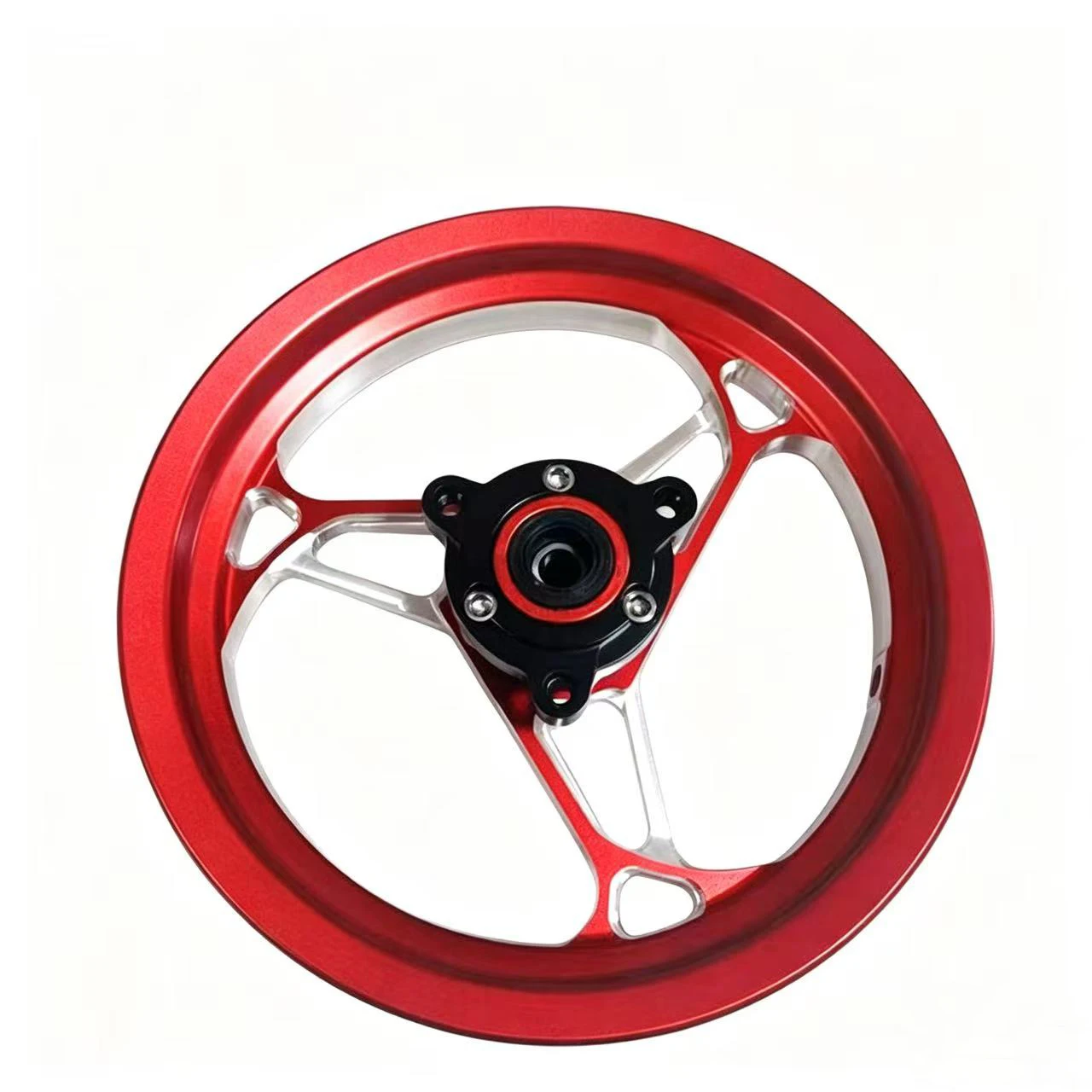 10*2.15In CNC Aluminum Hub Front Wheel Rims 3 Hole 70mm Pitch Universal For Yamaha BWS RSZ Niu N1S/U+ E-scooter Modify